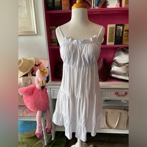Rusty white cotton tiered dress size Small